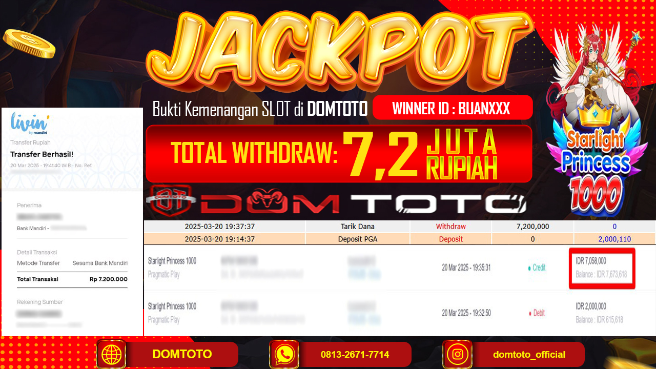 JACKPOT SLOT STARLIGHT PRINCES 1000 20 MARET 2025
